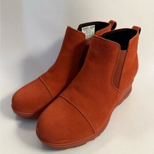 Sorel Evie Wedge Boot, Burnt Orange, Superb Condition Like New, NL4910-849